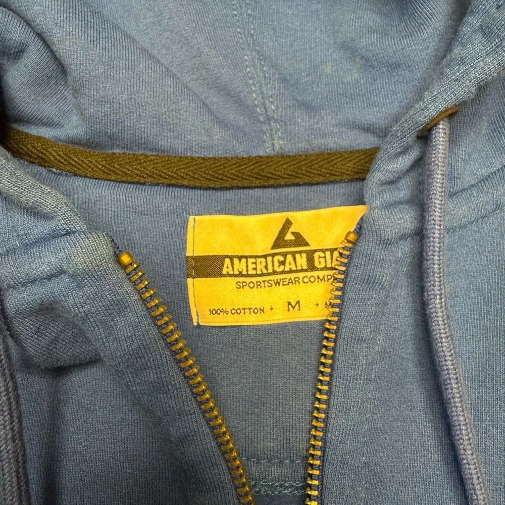 American Giant Blue Cotton Hoodie - Picture 3 of 5